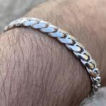 Solid 14k White Gold Over 9mm Link 7.5" Men/ Women Bracelet Miami Cuban Link