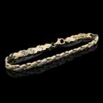 10k Yellow Gold Two-Tone Diamond Cut Bracelet