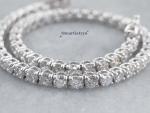 Solid 14K White Gold 7'' Inch Long Tennis Bracelet 6 CT Round Cut Wedding Gift