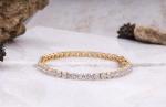 7' Inch Long Tennis Wedding Bracelet Solid 14K Yellow Gold 6 CT Round Cut VVS1