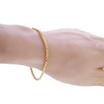 Italian 14k Yellow Gold Solid Diamond Cut Franco Chain Bracelet 7.5" 3mm 9.3gram