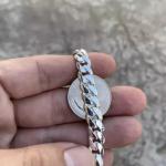 Solid 14k White Gold Over 9mm Link 7.5" Men/ Women Bracelet Miami Cuban Link