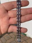 Real Solid 925 Sterling Silver Iced Hip Hop Mens Presidential Link Bracelet 12mm