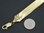 Real 10K Solid Yellow Gold Polished Shiny Herringbone 11.5mm Bracelet 7"-8"