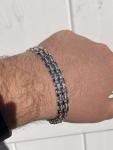 Real Solid 925 Sterling Silver Iced Hip Hop Mens Presidential Link Bracelet 12mm