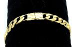 14k Yellow Gold Solid Cuban & Nugget Link Chain Bracelet 8.5" 6.5mm 13.2 grams