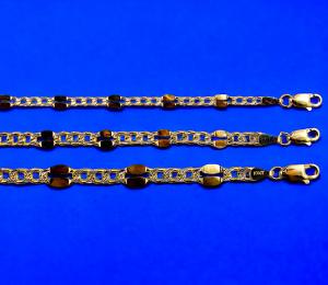 10K Yellow Gold SOLID Mirror Pave Figaro Necklace Bracelet Chain 3mm-5mm 7"-30"