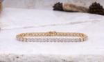 7' Inch Long Tennis Wedding Bracelet Solid 14K Yellow Gold 6 CT Round Cut VVS1