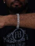 Real Solid 925 Sterling Silver Iced Hip Hop Mens Presidential Link Bracelet 12mm
