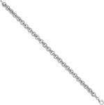 14K White Gold 6.5mm Rolo Link Bracelet