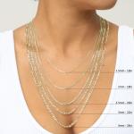 14K Yellow Gold Solid 1.5mm-12mm Curb Chain Cuban Link Necklace Bracelet 7"- 30"