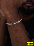 Tennis Bracelet SOLID 925 Sterling Silver & Gold Plated ITALY Single Row CZ Icy