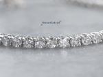 Solid 14K White Gold 7'' Inch Long Tennis Bracelet 6 CT Round Cut Wedding Gift