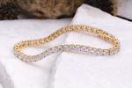7' Inch Long Tennis Wedding Bracelet Solid 14K Yellow Gold 6 CT Round Cut VVS1
