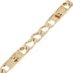 14k Yellow Gold Solid Cuban & Nugget Link Chain Bracelet 8.5" 6.5mm 13.2 grams