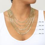 14K Yellow Gold Solid 1.5mm-12mm Curb Chain Cuban Link Necklace Bracelet 7"- 30"
