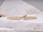 7' Inch Long Tennis Wedding Bracelet Solid 14K Yellow Gold 6 CT Round Cut VVS1