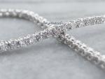 Solid 14K White Gold 7'' Inch Long Tennis Bracelet 6 CT Round Cut Wedding Gift