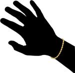 10k Solid Yellow Gold 3 mm Diamond-cut Rope Chain Bracelet, Lobster Claw - 7" 8"