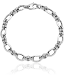 Solid White Gold Chain Bracelet in 14K