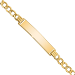 10K Yellow Gold Curb Link ID Bracelet