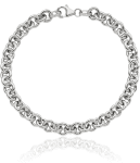 14K White Gold 6.5mm Rolo Link Bracelet