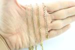 10K Solid Yellow Gold Cuban Chain Necklace Bracelet Anklet 2.5mm ~ 5mm / 7"~ 36"