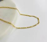 10K Solid Gold 2,5mm Figaro Anklet Bracelet, 10K Gold Anklets 9"- 10 " Long-GA13