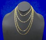 10K Yellow Gold 3mm-5mm SOLID Mirror Figaro Necklace Bracelet Chain Link 7"-30"