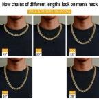 24inch Solid 14K Gold Plated Hip Hop Men's Heavy Miami Cuban Link Chain Bracelet
