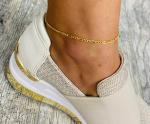 10K Solid Gold 2,5mm Figaro Anklet Bracelet, 10K Gold Anklets 9"- 10 " Long-GA13