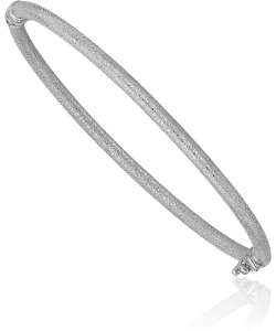 14K Solid White Gold Hinged Bangle Bracelet