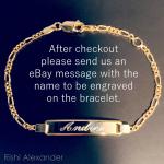 14k Gold Plated Solid 925 Sterling Silver Figaro Link Childrens Baby ID Bracelet