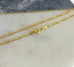 10K Solid Gold 2,5mm Figaro Anklet Bracelet, 10K Gold Anklets 9"- 10 " Long-GA13