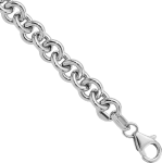 14K White Gold 6.5mm Rolo Link Bracelet
