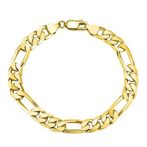 Solid 925 sterling silver Figaro bracelet for men and women, 5 mm and 7 mm wide