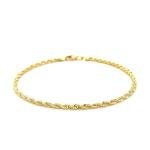10k Yellow Gold Diamond Cut Rope Bracelet
