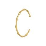 Woman 18K Gold Plated Fashion Solid Bamboo Shape Opening Bracelet Bangle Cuff