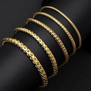 Franco Chain Bracelet 14K Yellow Gold-Plated Solid Sterling Silver 925 All Sizes