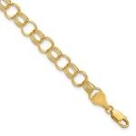 10k Yellow Gold Solid Triple Link Charm Bracelet 5.39gm L 7"