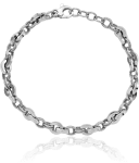 14K Solid White Gold Link Chain Bracelet