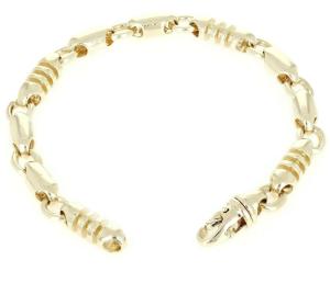 10k Yellow Gold Solid Handmade Fashion Link Chain Bracelet 9" 6.8mm 42.4 grams