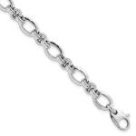 Solid White Gold Chain Bracelet in 14K