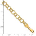 10k Yellow Gold Solid Triple Link Charm Bracelet 5.39gm L 7"
