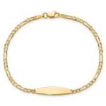 14k Yellow Gold Solid Chain/Solid Plate Figaro Link 24.6x5.5mm Plate Bracelet 7"