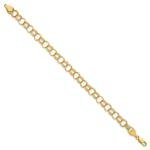 10k Yellow Gold Solid Triple Link Charm Bracelet 5.39gm L 7"
