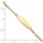 14k Yellow Gold Solid Chain/Solid Plate Figaro Link 24.6x5.5mm Plate Bracelet 7"