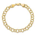 10k Yellow Gold Solid Triple Link Charm Bracelet 5.39gm L 7"