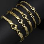 Franco Chain Bracelet 14K Yellow Gold-Plated Solid Sterling Silver 925 All Sizes