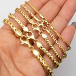Franco Chain Bracelet 14K Yellow Gold-Plated Solid Sterling Silver 925 All Sizes